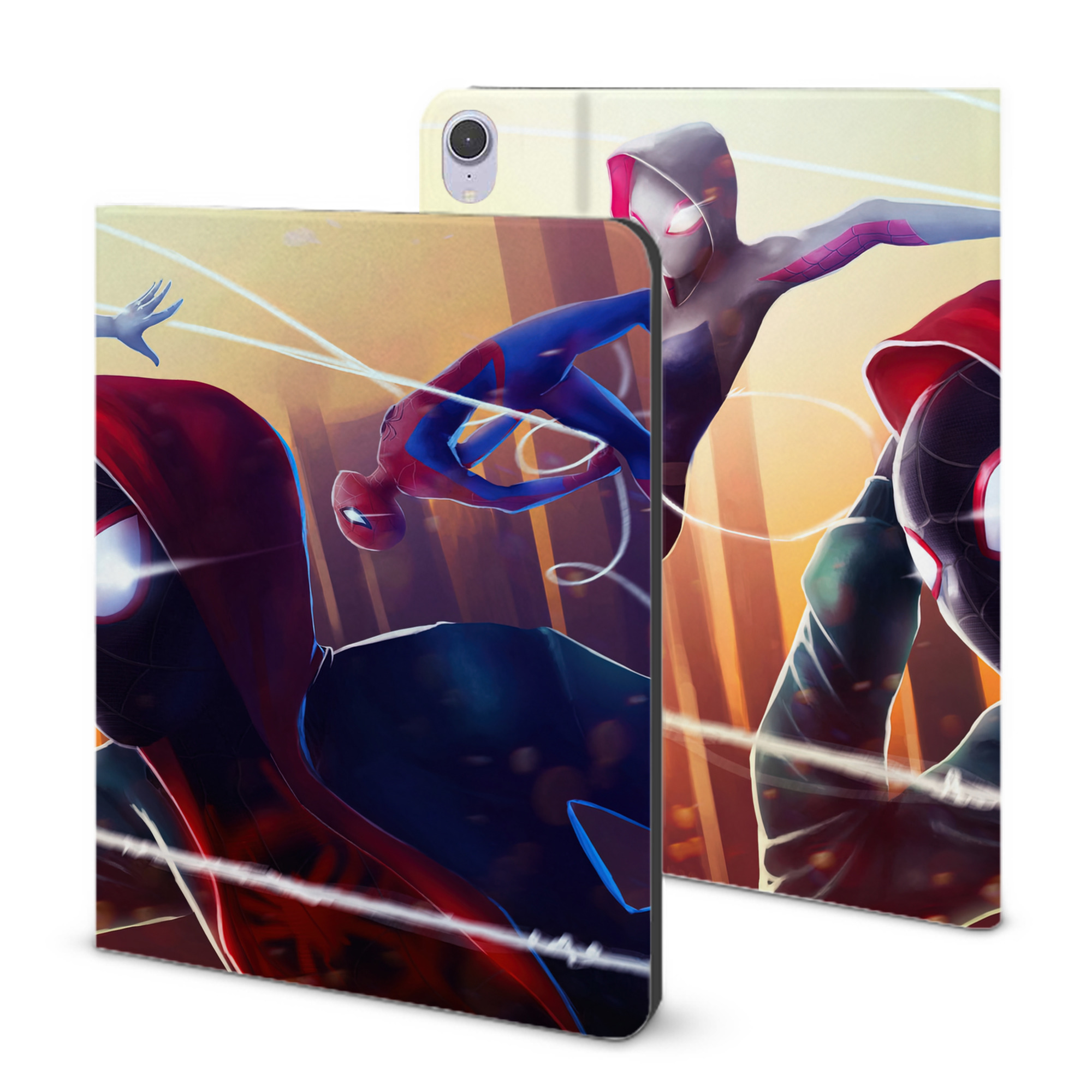 （画像用） Spider Man スパイダーマン IPad ケース ブック型 PUレザー TPU 耐衝撃 軽量 薄型 ペン収納なし 全面保護 IPad 各モデル対応